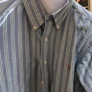 Men’s Large Ralph Lauren Blue with Green stripes